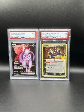 Pokémon - 2 Graded card - Mewtwo, Greninja Goldstar - PSA 7