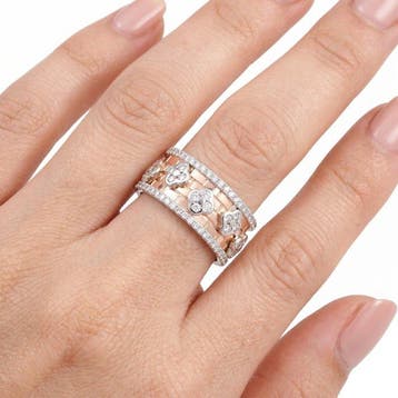Bague - 14 carats Or rose - 0.54ct. tw. Diamant (Naturelle)
