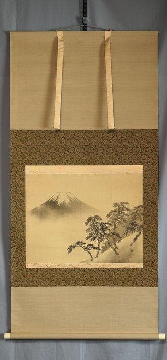 Mount Fuji - met handtekening van Chikuha  - Zijde - Odake