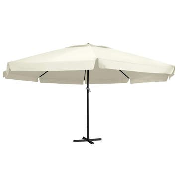 vidaXL Parasol met aluminium paal 600 cm zandwit, Verzenden, Nieuw