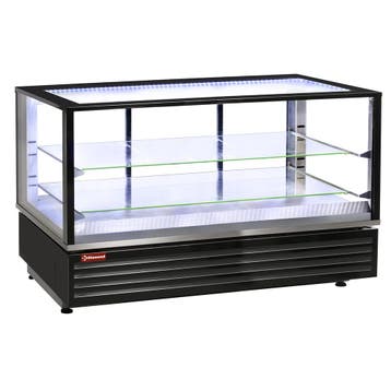 Warmte vitrine EN of GN, geventileerd, 2 niv., ZWART, Verzenden