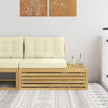 vidaXL Buitenhoekbank Massief Acacia Hout Wit, Verzenden