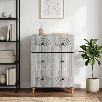 vidaXL Ladekast Grijs sonoma 66 x 34,5 x 90 cm Bewerkt hout, Verzenden