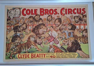 unknown - Original Vintage Cole Bros. Circus Poster - Clyde