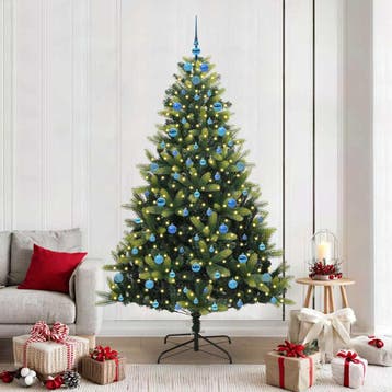 vidaXL Kunstmatige Scharnierende Kerstboom 300 LEDs Groen, Verzenden
