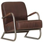 Echt leer fauteuil | Tweede kansje | Blikvanger!, IndustriÃ«le stijl, Verzenden, Minder dan 75 cm, Nieuw