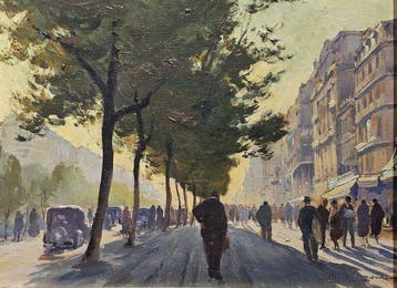 Michele de Simone (1893 - 1955) - La riviera di Chiaja a
