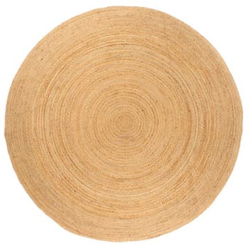 vidaXL Tapijt rond 240 cm gevlochten jute, Verzenden, Nieuw