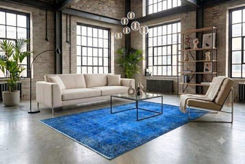 Bleu designer vintage - Tapis - 290 cm - 170 cm - avec