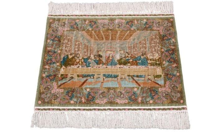 Pictorial Last Supper Silk Hereke Carpet - 20/20 Kwaliteit, Huis en Inrichting, Stoffering | Tapijten en Vloerkleden