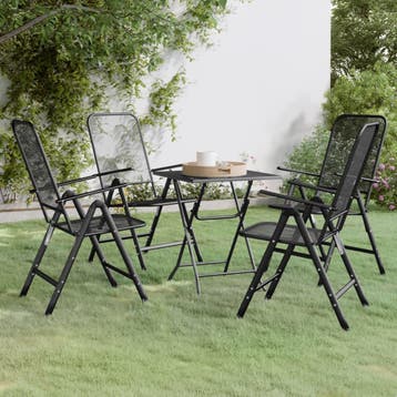 vidaXL 5-delige Tuinset metaalgaas antracietkleurig, Verzenden, Nieuw, Tuinset