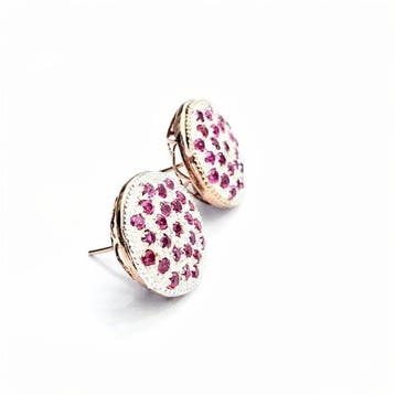 Zonder minimumprijs - Oorbellen - 9 kt. Roségoud, Zilver