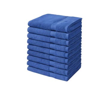 Handdoeken 50×100 cm – Set van 10 – 400 g/m² - Blauw, Verzenden