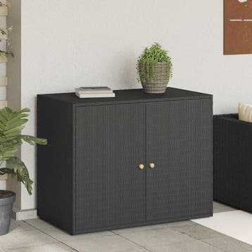 vidaXL Tuinkast Zwart 100x55,5x80 cm Poly Rattan, Huis en Inrichting, Verzenden, Nieuw