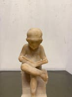 Beeldje, Bambino in Lettura - 18 cm - Marmer, Antiek en Kunst