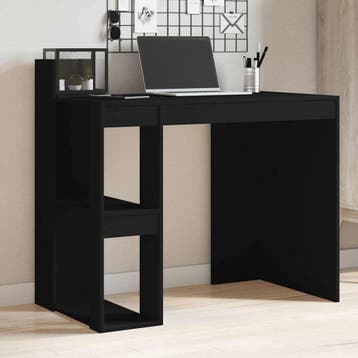 vidaXL Bureau 103,5x56,5x94 cm bewerkt hout zwart, Verzenden