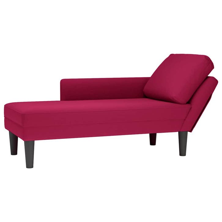 vidaXL Chaise longue met kussen en rechterarmleuning fluweel, Maison & Meubles, Canapés | Sofas & Chaises Longues, Envoi