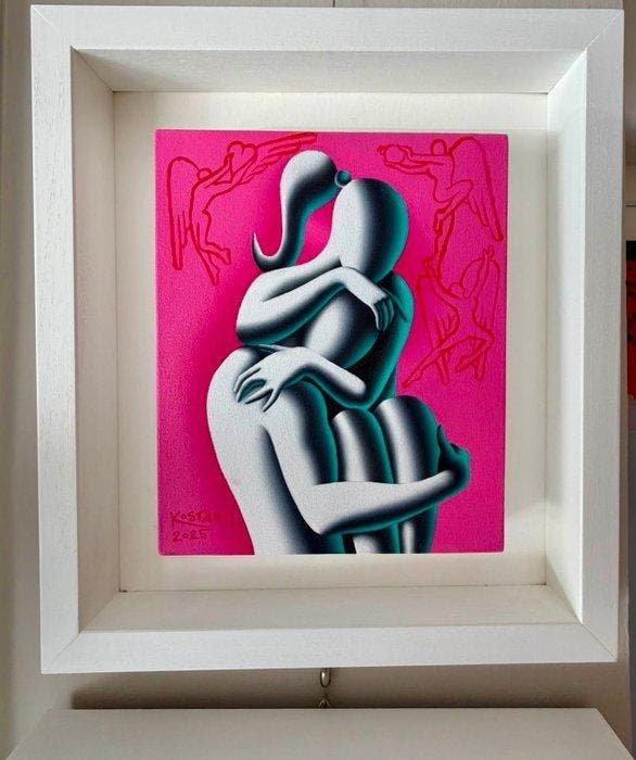 Mark Kostabi (1960) - Holding infinity, Antiquités & Art, Art | Peinture | Moderne