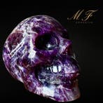 Prachtige schedel Améthyste chevron van groot formaat, Verzamelen, Mineralen en Fossielen