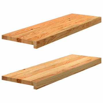 vidaXL Vensterbanken 2 st 80x30x2 cm massief eikenhout, Doe-het-zelf en Bouw, Verzenden, Nieuw