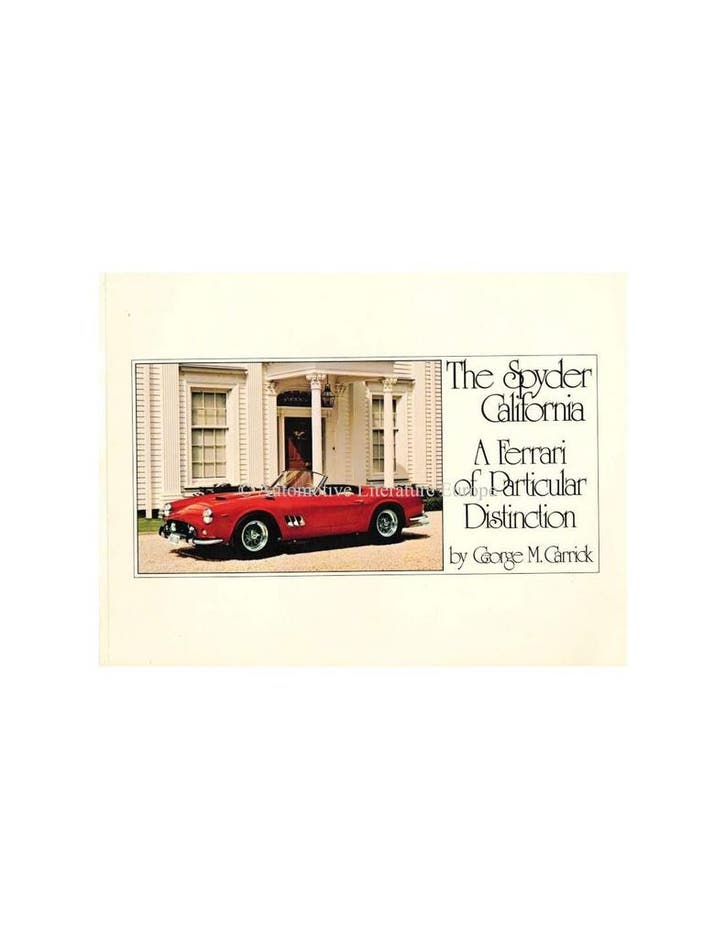 THE SPYDER CALIFORNIA - A FERRARI OF PARTICULAR DISTINCTIO.., Livres, Autos | Livres, Enlèvement ou Envoi