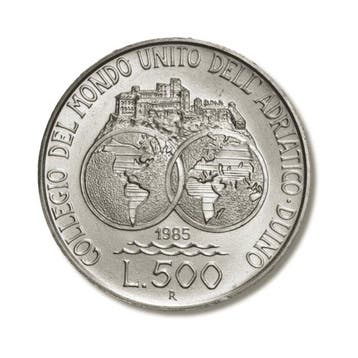 Italië. 500 Lire 1985 Collegio del Mondo Unito dell, Postzegels en Munten