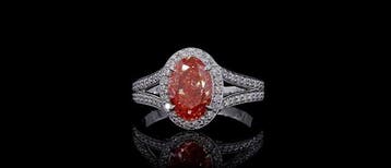 Ring - 14 karaat Witgoud - 2.54ct. tw. Roze Diamant (Fancy