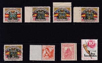 Espagne 1936/1939 - Ensemble de timbres et de séries sur la