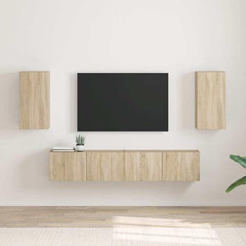 vidaXL TV Wandkast 2 st Sonoma Bewerkt hout, Verzenden, Nieuw