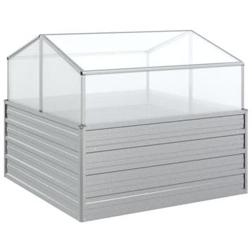 Plantenbak met kas 100x85cm | Tweede kansje | OP = OP, 100 cm of meer, Vierkant, Zo goed als nieuw, Metaal