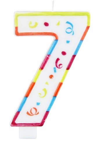 Kaars XL 7 Jaar 17cm, Verzenden, Nieuw