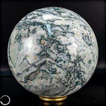 Mousse naturelle rare et artistique – Agate Sphere, Brésil-