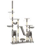 vidaXL Kattenkrabpaal met sisal krabpalen 230-250 cm grijs, Verzenden, Nieuw