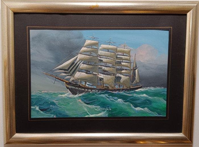 Francesco Papaluca (XX) - Veliero, Antiquités & Art, Art | Peinture | Classique