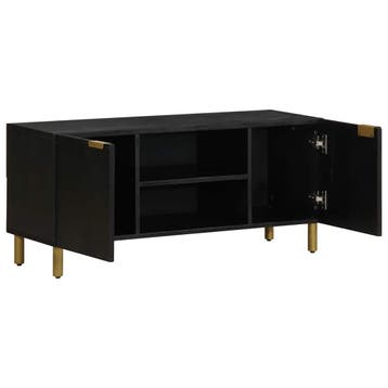 vidaXL tv-meubel 105x33x46 cm bewerkt hout zwart, Huis en Inrichting, Verzenden, Nieuw