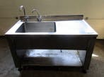 RVS Wastafel, Spoeltafel met kraan B130 x D70 x H85cm, Nieuw in verpakking