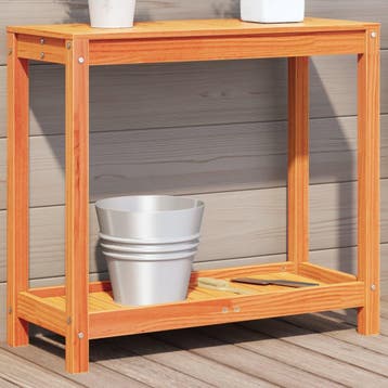 vidaXL Oppottafel met schap 82,5x35x75 cm massief grenenhout, Verzenden