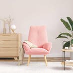 vidaXL Fauteuil Roze 69 x 74 x 93 cm Sherpa Stof, Verzenden, Nieuw