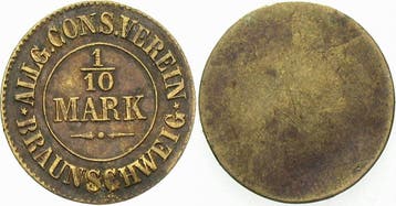 1/10 Mark o J Braunschweig (MuntenenBankbiljetten-Noodgeld), Verzenden