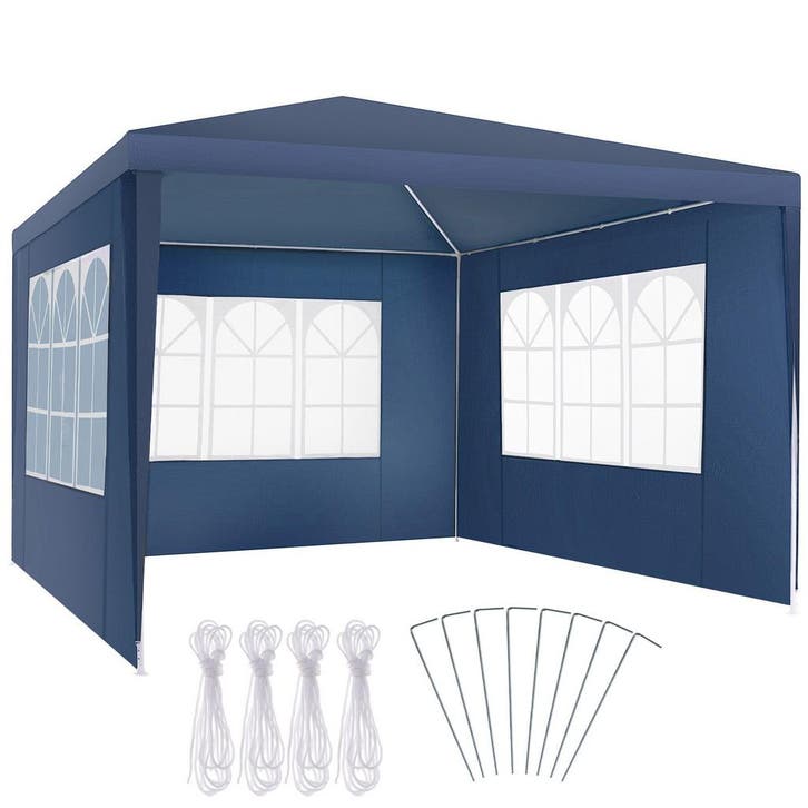 tectake Paviljoen Barinas met 3 zijdelen, waterdicht, 3x3m -, Tuin en Terras, Partytenten, Verzenden