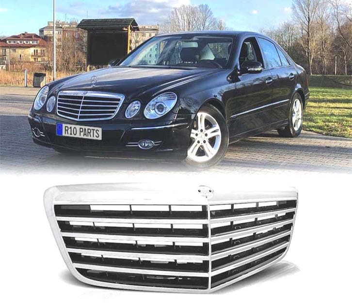 CALANDRE MERCEDES CLASSE E W211 07-09 NOIR CHROMÉ, Autos : Pièces & Accessoires, Carrosserie & Tôlerie, Envoi