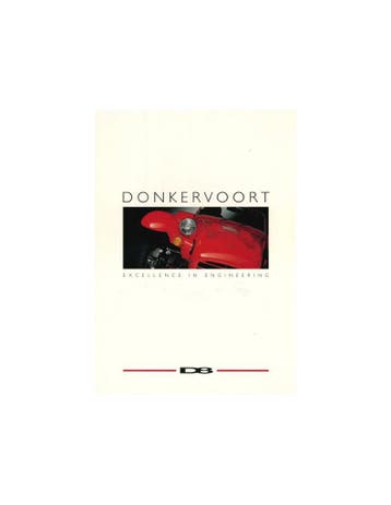 1995 DONKERVOORT D8 BROCHURE NEDERLANDS, Nieuw