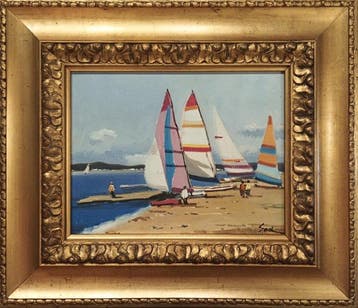 Antoni Sadurní (1927-2014) - Veleros en Cambrils. Costa, Antiek en Kunst