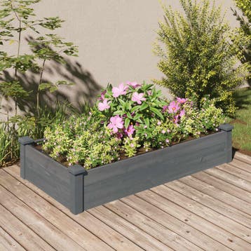 vidaXL Plantenbak verhoogd met voering 120x60x25 cm, Tuin en Terras, Verzenden, Nieuw