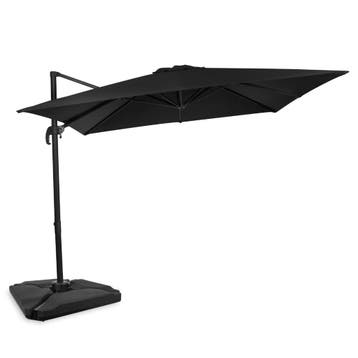Zweefparasol Pisogne 300x300cm – Premium parasol - Zwart |, Verzenden, Nieuw