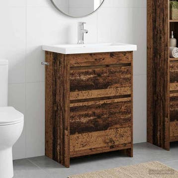 vidaXL Badkamermeubel Set Oud hout 61 x 40 x 84,5 cm Bewerkt, Huis en Inrichting, Verzenden, Nieuw