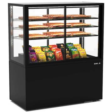 Neutrale Vitrine | INTEGRA | Zwart | 4 Niveaus |, Verzenden, Nieuw in verpakking