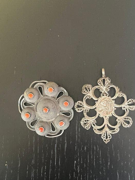 Zonder minimumprijs - Broche Zilver, Handtassen en Accessoires, Antieke sieraden