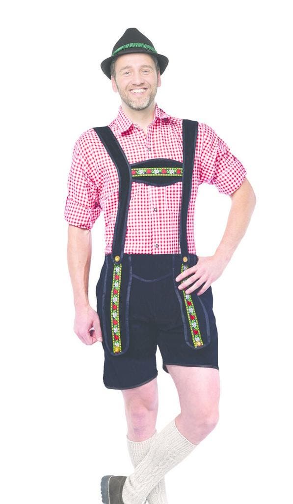 Lederhose Kort Zwart, Kinderen en Baby's, Carnavalskleding en Verkleedspullen, Nieuw, Verzenden