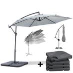 MaxxGarden Parasol - Zweefparasol - Ø300 cm - Grijs - Set.., Ophalen of Verzenden, Nieuw, Zweefparasol